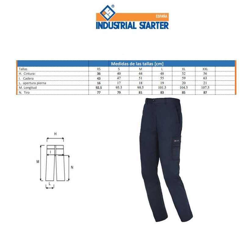 Pantalón de trabajo mujer elástico 8038L ISSALINE de algodón